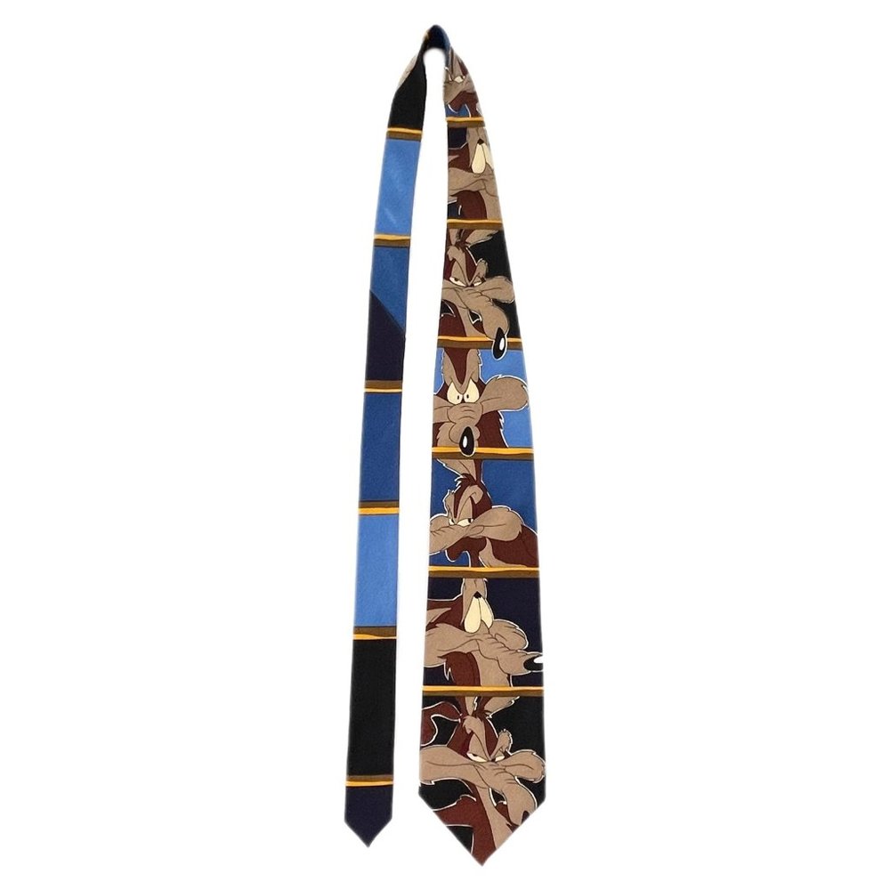 Vintage 1998 Warner Bros Looney Tunes Wile E. Coyote Printed Men’s Necktie - Picture 3 of 7